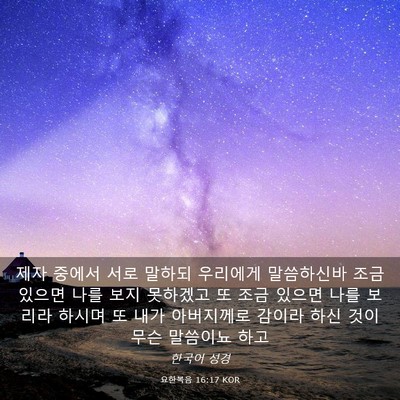 Picture 03 - 요한복음 16:17 KOR - 제자 중에서 서로 말하되 우리에게 - Bible Verse Picture