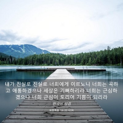 Picture 03 - 요한복음 16:20 KOR - 내가 진실로 진실로 너희에게 - Bible Verse Picture