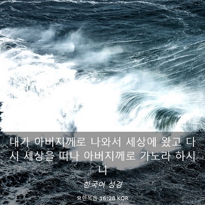 Picture 03 - 요한복음 16:28 KOR - 내가 아버지께로 나와서 세상에 왔고 - Bible Verse Picture