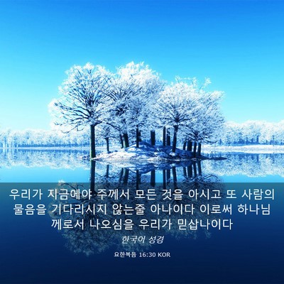 Picture 03 - 요한복음 16:30 KOR - 우리가 지금에야 주께서 모든 것을 - Bible Verse Picture