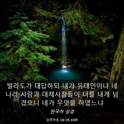 Picture 03 - 요한복음 18:35 KOR - 빌라도가 대답하되 내가 유대인이냐 - Bible Verse Picture