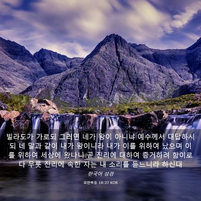 Picture 03 - 요한복음 18:37 KOR - 빌라도가 가로되 그러면 네가 왕이 - Bible Verse Picture