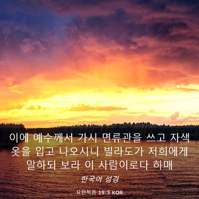 Picture 03 - 요한복음 19:5 KOR - 이에 예수께서 가시 면류관을 쓰고 - Bible Verse Picture