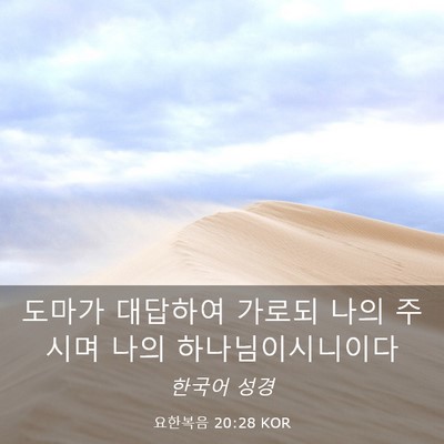 Picture 03 - 요한복음 20:28 KOR - 도마가 대답하여 가로되 나의 주시며 - Bible Verse Picture