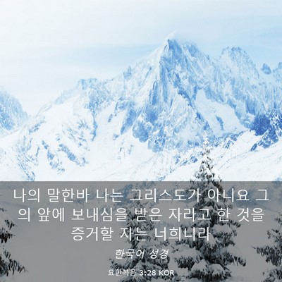 Picture 03 - 요한복음 3:28 KOR - 나의 말한바 나는 그리스도가 아니요 - Bible Verse Picture