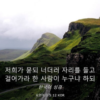 Picture 03 - 요한복음 5:12 KOR - 저희가 묻되 너더러 자리를 들고 - Bible Verse Picture