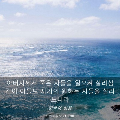 Picture 03 - 요한복음 5:21 KOR - 아버지께서 죽은 자들을 일으켜 - Bible Verse Picture