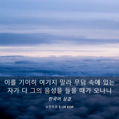 Picture 03 - 요한복음 5:28 KOR - 이를 기이히 여기지 말라 무덤 속에 - Bible Verse Picture