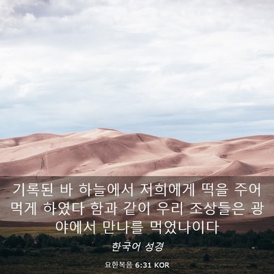Picture 03 - 요한복음 6:31 KOR - 기록된 바 하늘에서 저희에게 떡을 - Bible Verse Picture