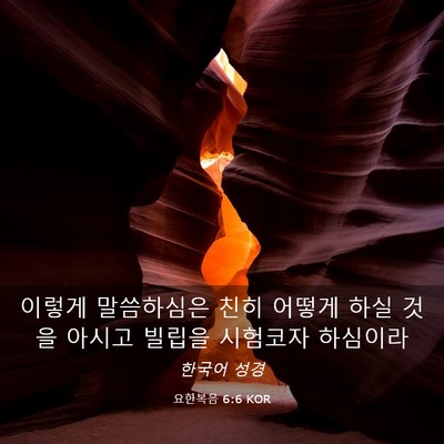Picture 03 - 요한복음 6:6 KOR - 이렇게 말씀하심은 친히 어떻게 하실 - Bible Verse Picture