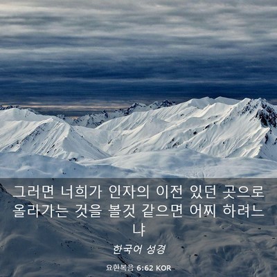 Picture 03 - 요한복음 6:62 KOR - 그러면 너희가 인자의 이전 있던 - Bible Verse Picture