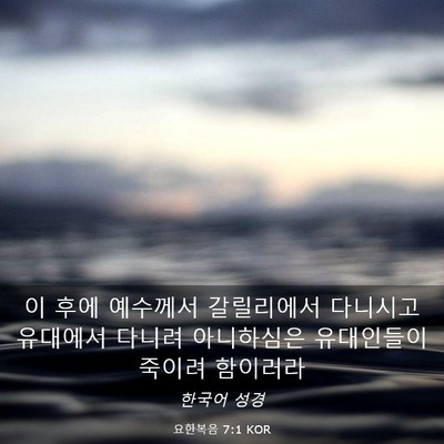 Picture 03 - 요한복음 7:1 KOR - 이 후에 예수께서 갈릴리에서 - Bible Verse Picture