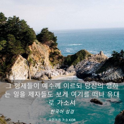 Picture 03 - 요한복음 7:3 KOR - 그 형제들이 예수께 이르되 당신의 - Bible Verse Picture