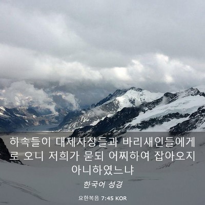 Picture 03 - 요한복음 7:45 KOR - 하속들이 대제사장들과 - Bible Verse Picture