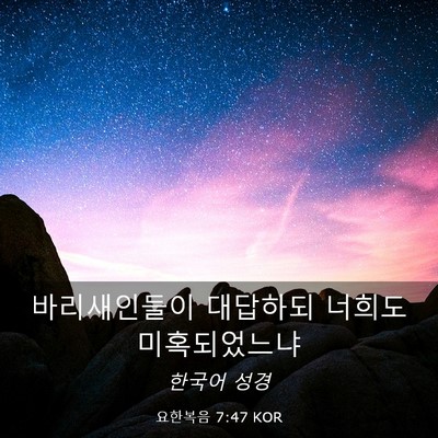 Picture 03 - 요한복음 7:47 KOR - 바리새인들이 대답하되 너희도 - Bible Verse Picture