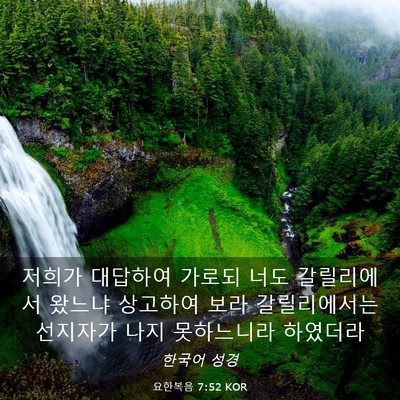 Picture 03 - 요한복음 7:52 KOR - 저희가 대답하여 가로되 너도 - Bible Verse Picture