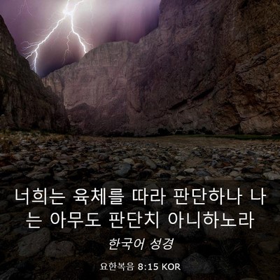 Picture 03 - 요한복음 8:15 KOR - 너희는 육체를 따라 판단하나 나는 - Bible Verse Picture
