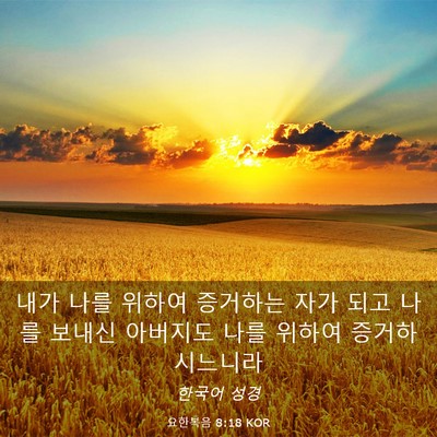 Picture 03 - 요한복음 8:18 KOR - 내가 나를 위하여 증거하는 자가 - Bible Verse Picture