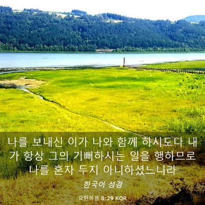 Picture 03 - 요한복음 8:29 KOR - 나를 보내신 이가 나와 함께 - Bible Verse Picture