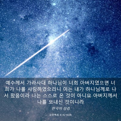Picture 03 - 요한복음 8:42 KOR - 예수께서 가라사대 하나님이 너희 - Bible Verse Picture