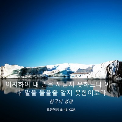 Picture 03 - 요한복음 8:43 KOR - 어찌하여 내 말을 깨닫지 못하느냐 - Bible Verse Picture