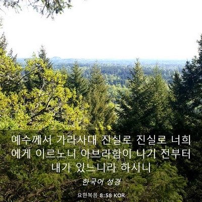 Picture 03 - 요한복음 8:58 KOR - 예수께서 가라사대 진실로 진실로 - Bible Verse Picture