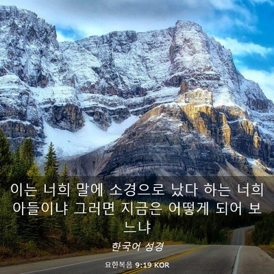 Picture 03 - 요한복음 9:19 KOR - 이는 너희 말에 소경으로 났다 하는 - Bible Verse Picture