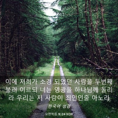 Picture 03 - 요한복음 9:24 KOR - 이에 저희가 소경 되었던 사람을 - Bible Verse Picture