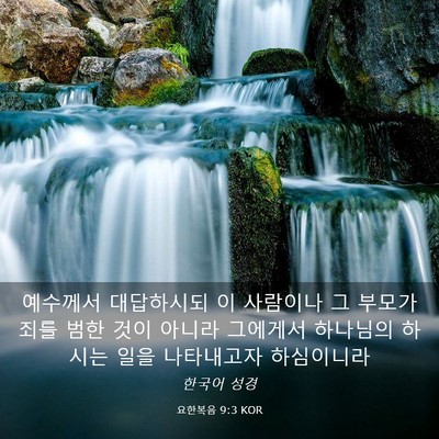 Picture 03 - 요한복음 9:3 KOR - 예수께서 대답하시되 이 사람이나 그 - Bible Verse Picture