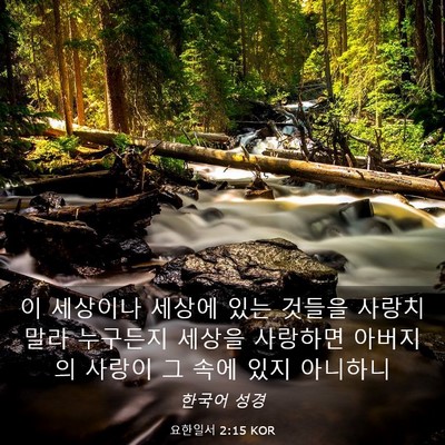 Picture 03 - 요한일서 2:15 KOR - 이 세상이나 세상에 있는 것들을 - Bible Verse Picture