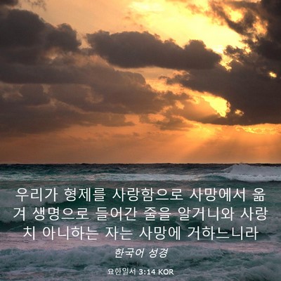 Picture 03 - 요한일서 3:14 KOR - 우리가 형제를 사랑함으로 사망에서 - Bible Verse Picture