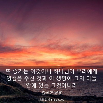 Picture 03 - 요한일서 5:11 KOR - 또 증거는 이것이니 하나님이 - Bible Verse Picture
