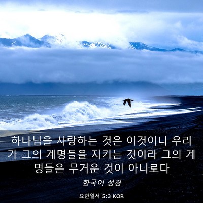Picture 03 - 요한일서 5:3 KOR - 하나님을 사랑하는 것은 이것이니 - Bible Verse Picture