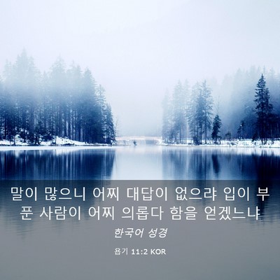 Picture 03 - 욥기 11:2 KOR - 말이 많으니 어찌 대답이 없으랴 - Bible Verse Picture