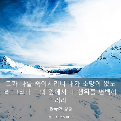 Picture 03 - 욥기 13:15 KOR - 그가 나를 죽이시리니 내가 소망이 - Bible Verse Picture