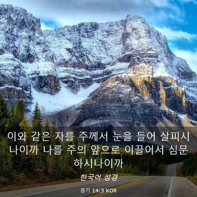 Picture 03 - 욥기 14:3 KOR - 이와 같은 자를 주께서 눈을 들어 - Bible Verse Picture
