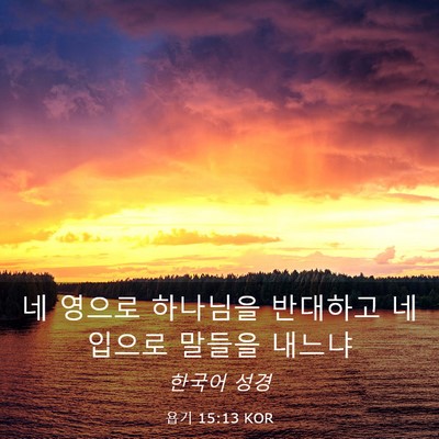 Picture 03 - 욥기 15:13 KOR - 네 영으로 하나님을 반대하고 네 - Bible Verse Picture
