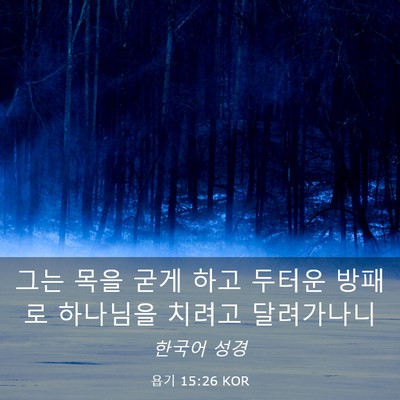 Picture 03 - 욥기 15:26 KOR - 그는 목을 굳게 하고 두터운 방패로 - Bible Verse Picture