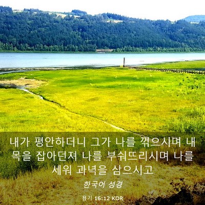 Picture 03 - 욥기 16:12 KOR - 내가 평안하더니 그가 나를 꺾으시며 - Bible Verse Picture