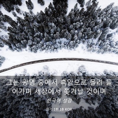 Picture 03 - 욥기 18:18 KOR - 그는 광명 중에서 흑암으로 몰려 - Bible Verse Picture