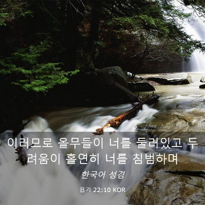 Picture 03 - 욥기 22:10 KOR - 이러므로 올무들이 너를 둘러있고 - Bible Verse Picture