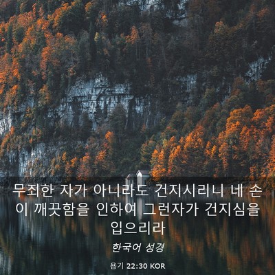 Picture 03 - 욥기 22:30 KOR - 무죄한 자가 아니라도 건지시리니 네 - Bible Verse Picture