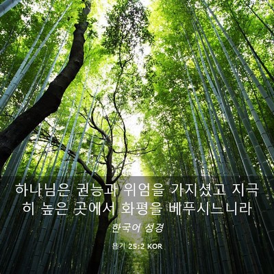 Picture 03 - 욥기 25:2 KOR - 하나님은 권능과 위엄을 가지셨고 - Bible Verse Picture