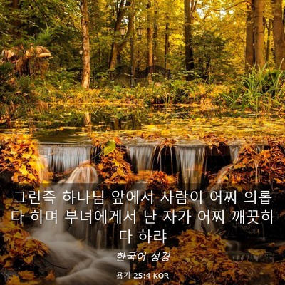 Picture 03 - 욥기 25:4 KOR - 그런즉 하나님 앞에서 사람이 어찌 - Bible Verse Picture