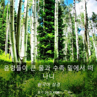 Picture 03 - 욥기 26:5 KOR - 음령들이 큰 물과 수족 밑에서 - Bible Verse Picture
