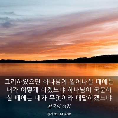 Picture 03 - 욥기 31:14 KOR - 그리하였으면 하나님이 일어나실 - Bible Verse Picture