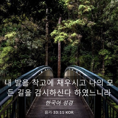 Picture 03 - 욥기 33:11 KOR - 내 발을 착고에 채우시고 나의 모든 - Bible Verse Picture