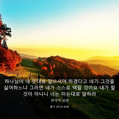 Picture 03 - 욥기 34:33 KOR - 하나님이 네 뜻대로 갚으셔야 - Bible Verse Picture