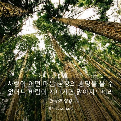 Picture 03 - 욥기 37:21 KOR - 사람이 어떤 때는 궁창의 광명을 볼 - Bible Verse Picture