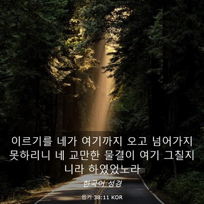 Picture 03 - 욥기 38:11 KOR - 이르기를 네가 여기까지 오고 - Bible Verse Picture